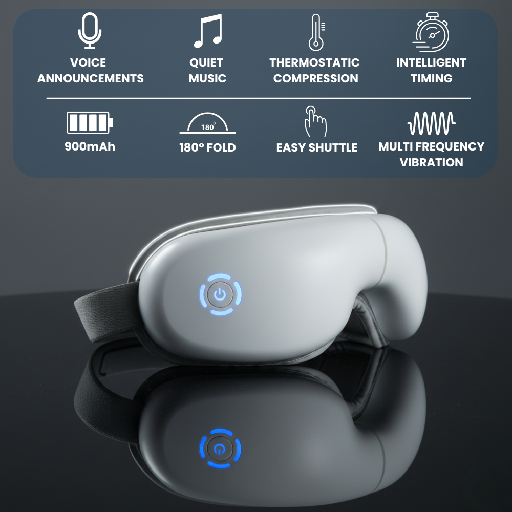 Heated Eye Massager – 5 Modes for Eye Strain Relief, Dark Circles & Better Sleep