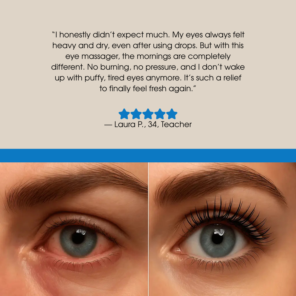 Heated Eye Massager – 5 Modes for Eye Strain Relief, Dark Circles & Better Sleep